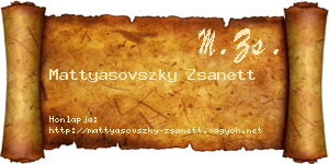 Mattyasovszky Zsanett névjegykártya